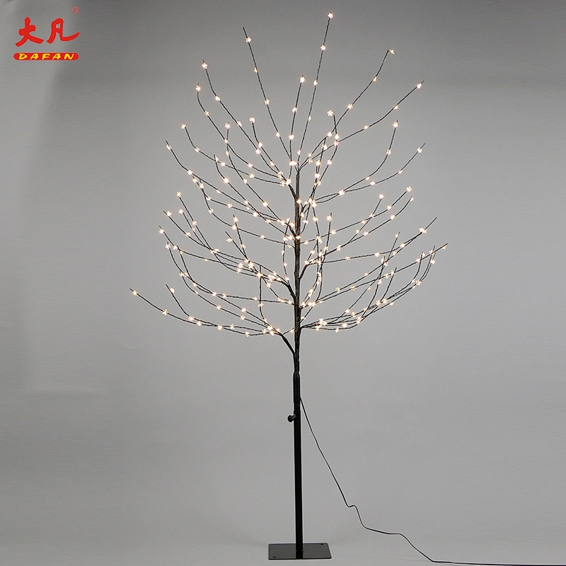 outdoor Christmas led artificial decoration wedding palm flower birch copper wire tree lights