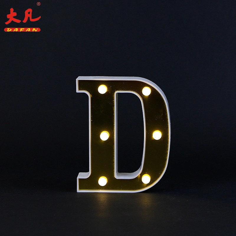 factory price golden table decoration led plastic light festival word light led plastic light