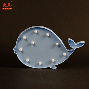 whale shape battery letter marquee lights high quality holiday plastic board letter lamp