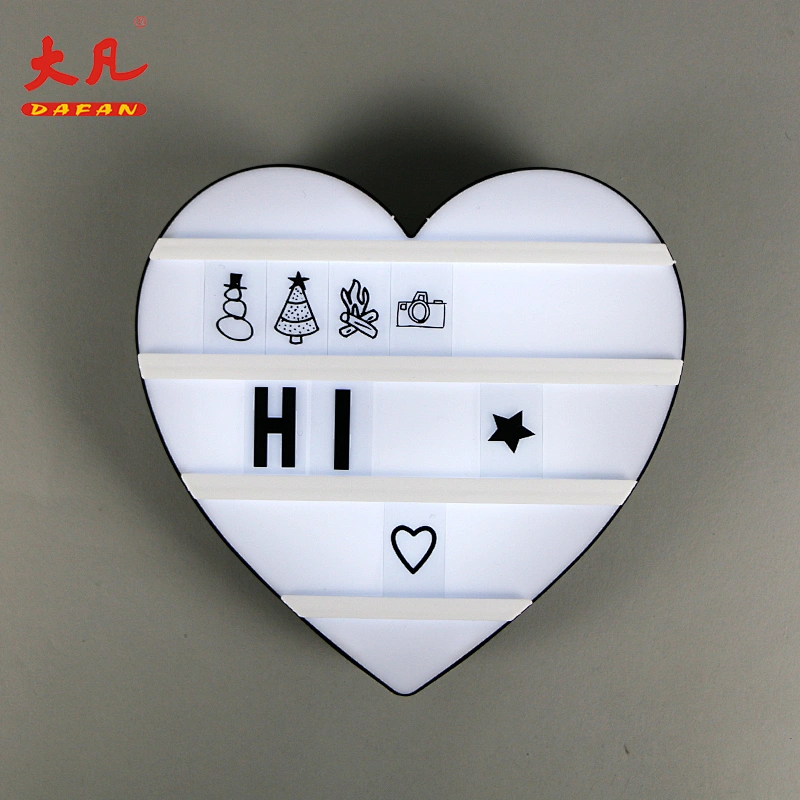 love shape battery led letter sign 3d display powered led light box
