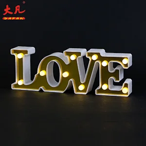 love shape 3d led alphabet letter plastic marquee battery lighting led