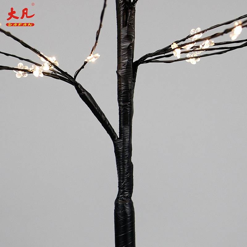 outdoor Christmas led artificial decoration wedding palm flower birch copper wire tree lights