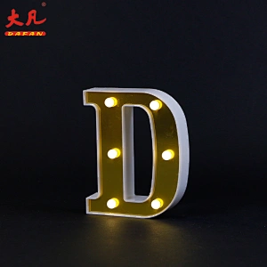 factory price golden table decoration led plastic light festival word light led plastic light