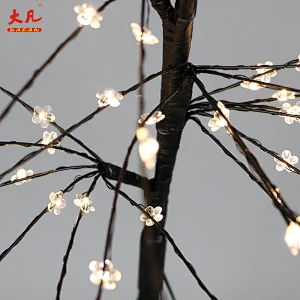 户外圣诞led人工装饰婚礼棕榈花桦木铜丝树灯