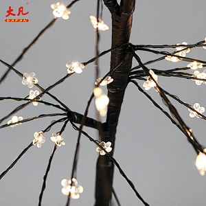 outdoor Christmas led artificial decoration wedding palm flower birch copper wire tree lights