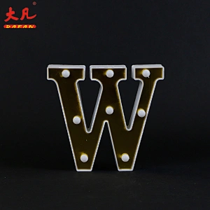W shape custom bedroom relaxing decorative capital letter warm white LED letter table night light