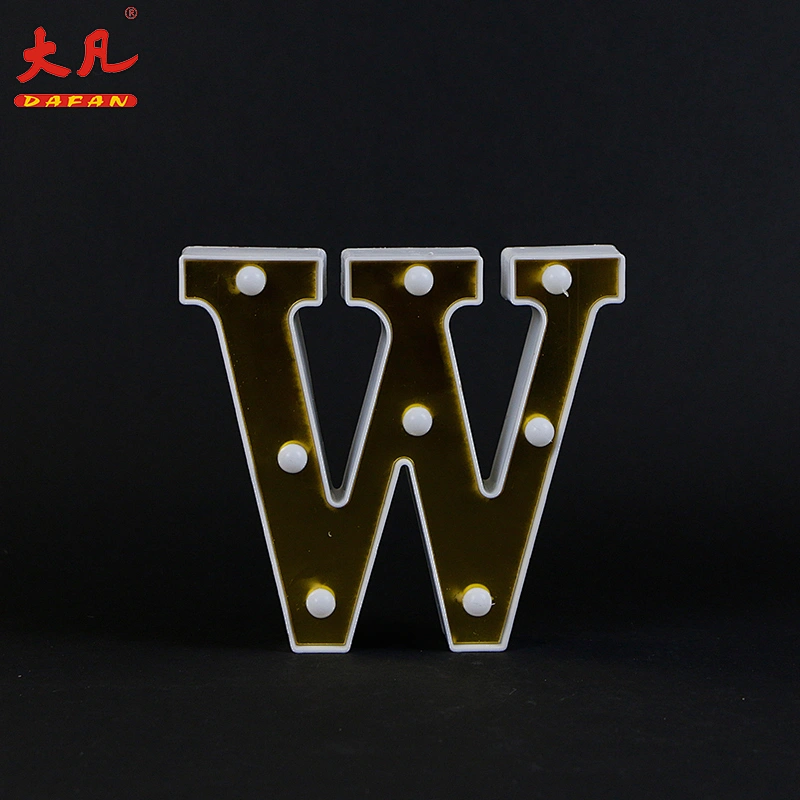W shape custom bedroom relaxing decorative capital letter warm white LED letter table night light