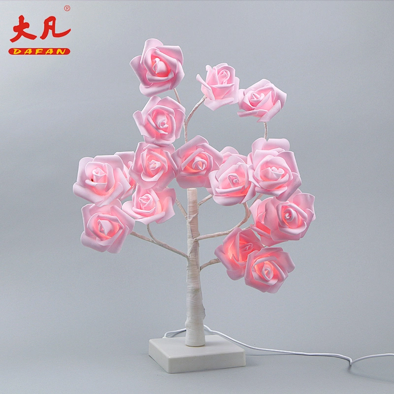 25cm simulate flower tree lights usb battery christmas tree decoration led tree light artificial ross light