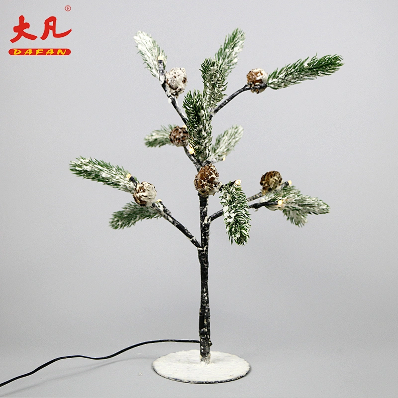 led plastic decoration artificial indoor outdoor waterfall bonsai lighting pine tree centerpiece