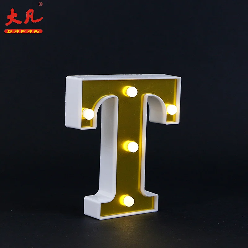 T形高品质led灯字母字幕情书电池供电灯字字母板