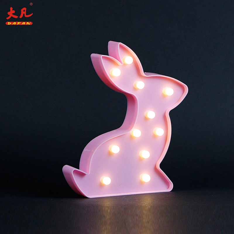 rabbit shape plastic decorative battery room marquee lighting led light indoor letters