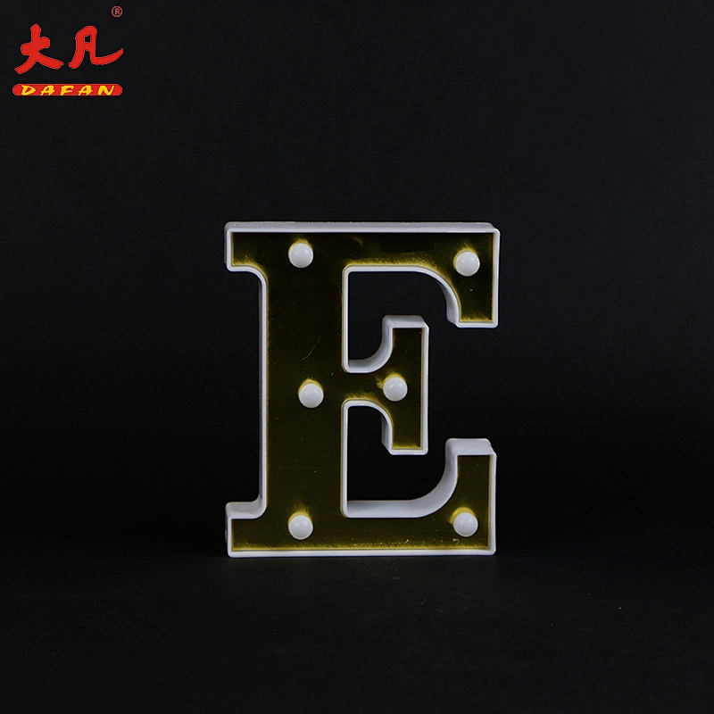 E Shape holiday acrylic led letter board light plastic indoor room light table 3d signs