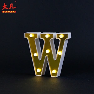 W shape custom bedroom relaxing decorative capital letter warm white LED letter table night light
