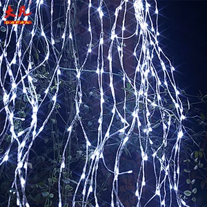Christmas waterfall curtain lights outdoor waterproof string led wall lights