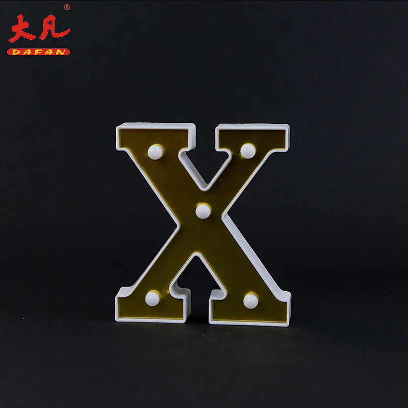 X形状夜灯室婚礼节日装饰桌装饰塑料3d灯箱信件标志