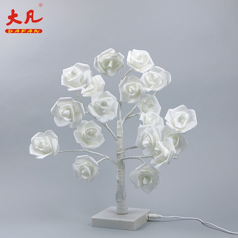 25cm simulate flower tree lights usb battery christmas tree decoration led tree light artificial ross light