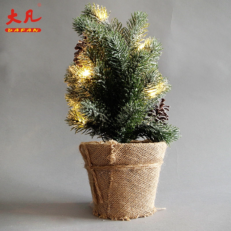 33cm decoration artificial snowy pine tree light LED battery lights Christmas tree light