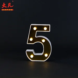 5 light number letter 3d battery LED alphabet letter indoor board marquee night light