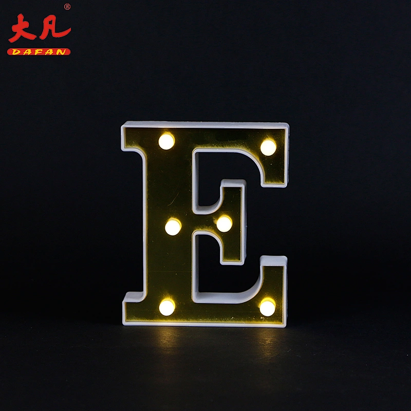 E Shape holiday acrylic led letter board light plastic indoor room light table 3d signs