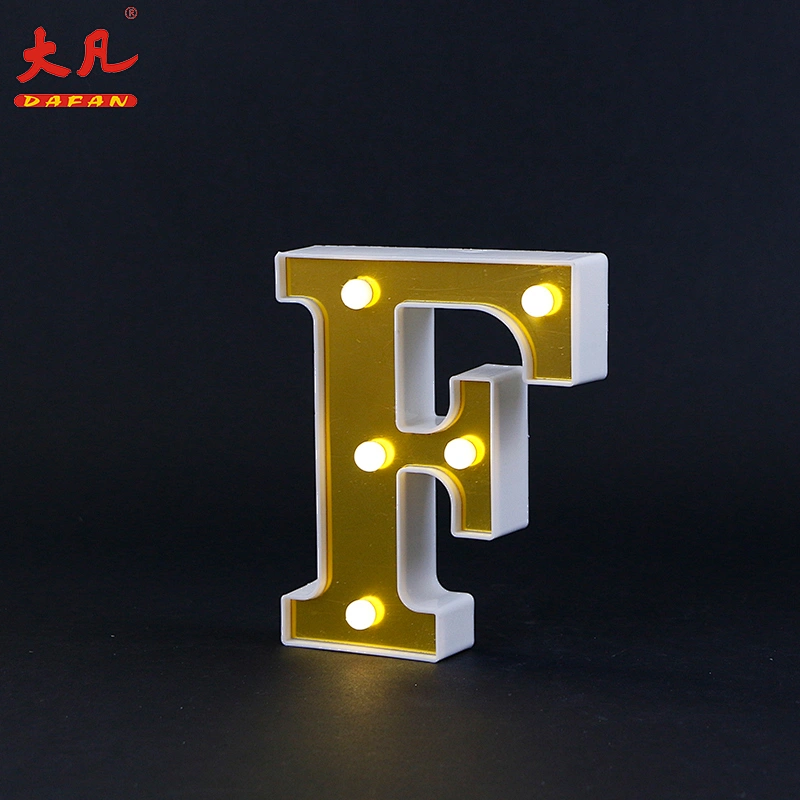 F led plastic battery letter light holiday room decoration acrylic letter sign