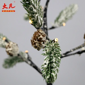 led plastic decoration artificial indoor outdoor waterfall bonsai lighting pine tree centerpiece