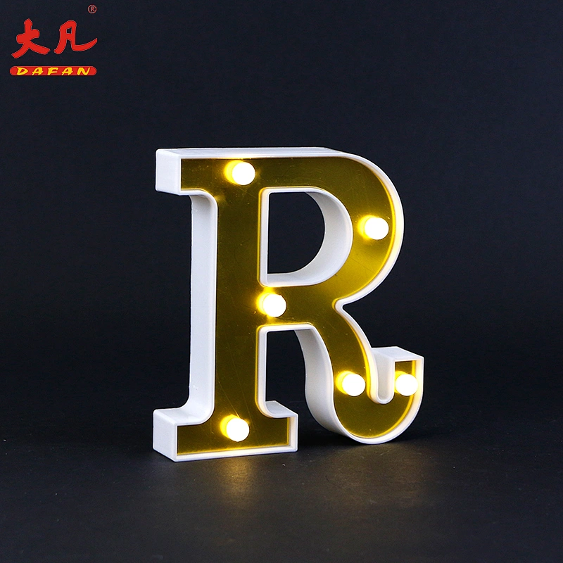 Plastic Word Custom LED marquee letter sign battery led light up bulb letter for indoor decoration
