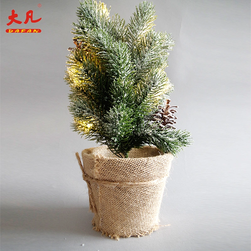 33cm decoration artificial snowy pine tree light LED battery lights Christmas tree light