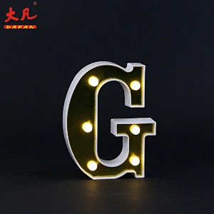 G alphabet 3D decoration alphabet lamp room table battery letter light