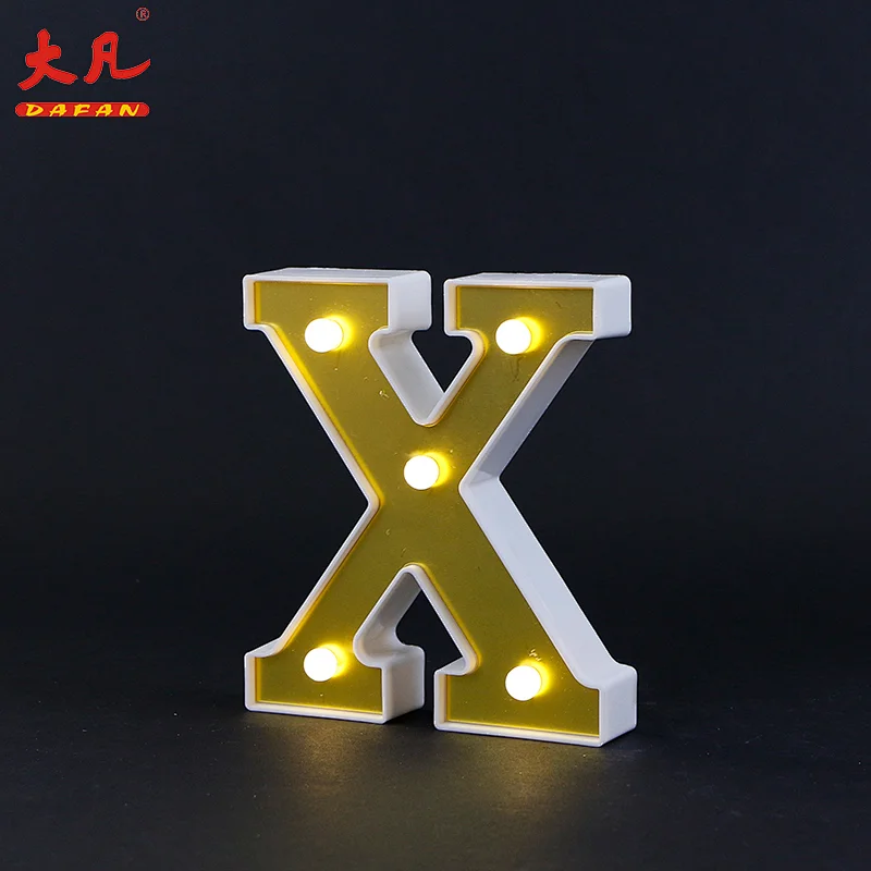 X形状夜灯室婚礼节日装饰桌装饰塑料3d灯箱信件标志
