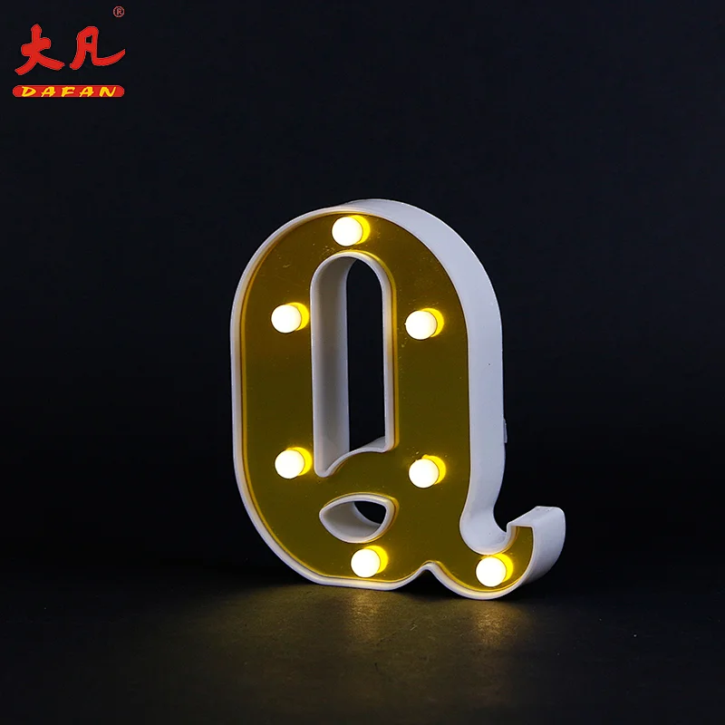 Small Q Shape LED Marquee Letter Light for Wedding Decoration 3D LED Bulbs