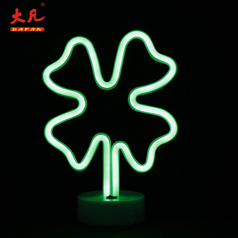 热卖幸运四叶三叶草led霓虹灯led霓虹灯条灯绳灯室标志