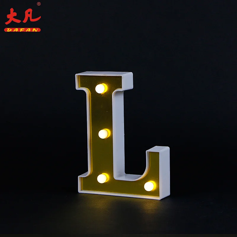 L形字灯节装饰led塑料字母灯电池室灯