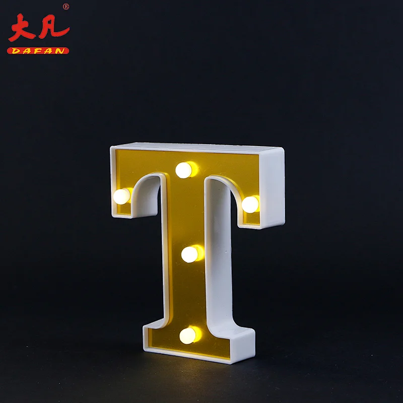 T形高品质led灯字母字幕情书电池供电灯字字母板