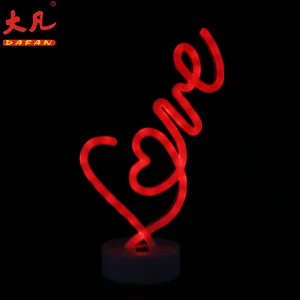 装饰定制婚礼派对霓虹灯高档usb电池霓虹灯爱形状PVC led霓虹灯