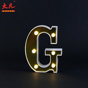 G alphabet 3D decoration alphabet lamp room table battery letter light