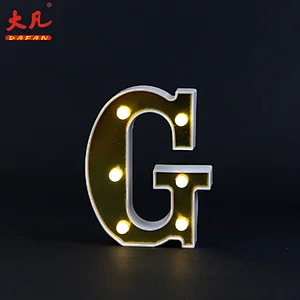 G字母表3D装饰字母表灯室室电池信件光