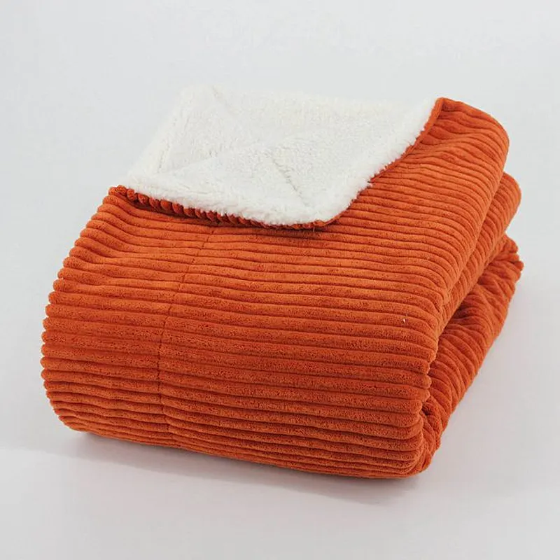 87% Polyester 13% Nylon Corbin Corduroy Fabric Sherpa Blanket