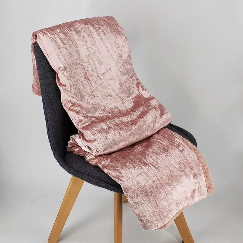 100% Polyester Double Layer Pleated Velvet Sherpa Blanket