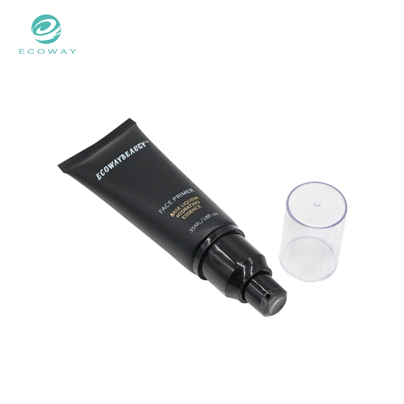 Plastic Soft Airless Pump Black Empty Cosmetic Tube