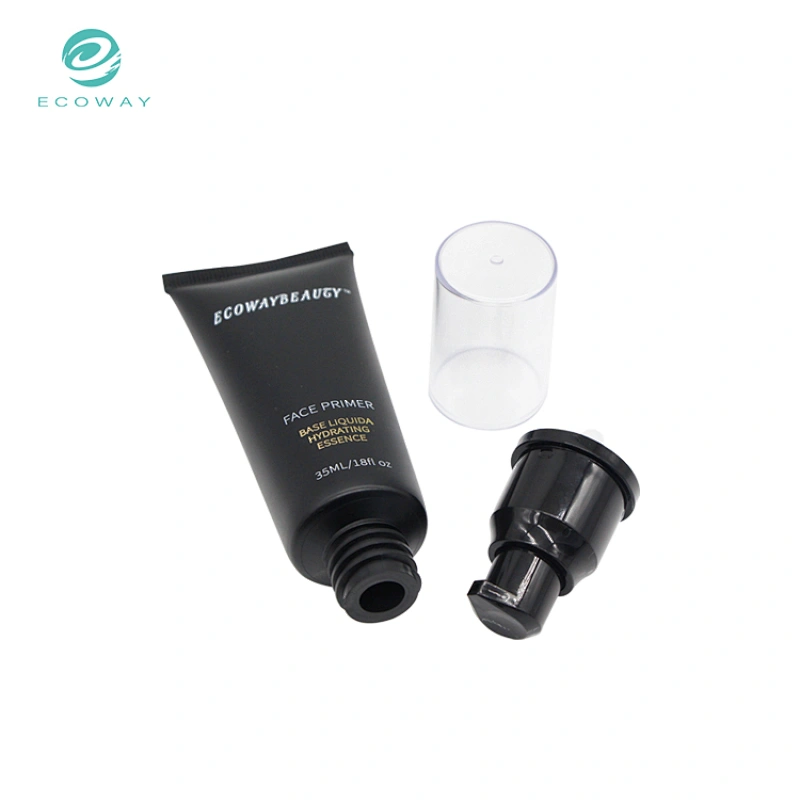 Plastic Soft Airless Pump Black Empty Cosmetic Tube