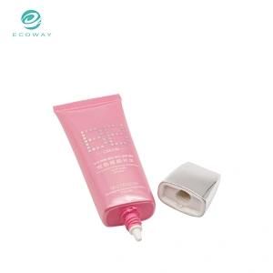 Flat Tube Silver Plated Screw Cap Pink BB Cream Tube
