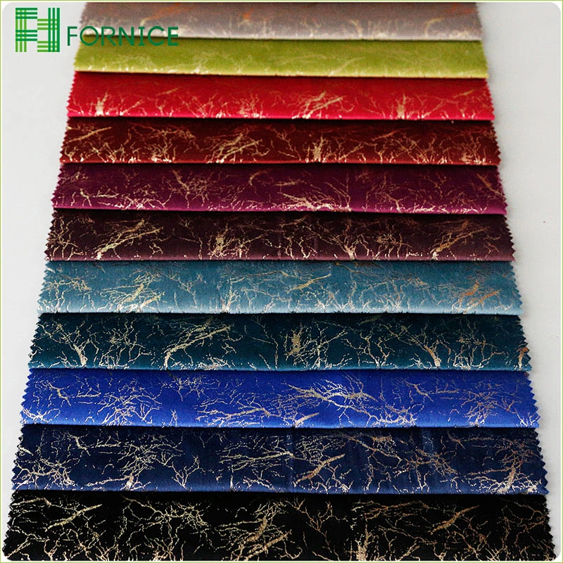 High-quality 100% polyester warp knitted holland velvet bronzing upholstery sofa fabric