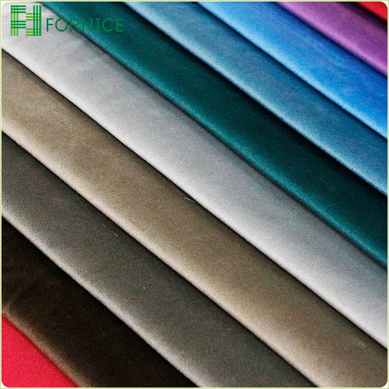 High-quality 100% polyester 84 colors warp knitted holland velvet dyed plain upholstery sofa fabric