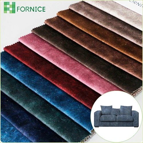 2020 new designs 100% polyester warp knitted holland velvet printed embossed upholstery sofa fabric