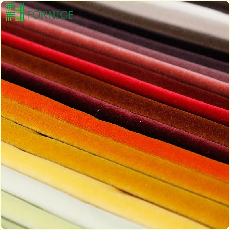 High-quality 100% polyester warp knitted matte velvet dyed plain furniture sofa fabric