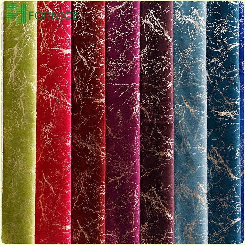 High-quality 100% polyester warp knitted holland velvet bronzing upholstery sofa fabric