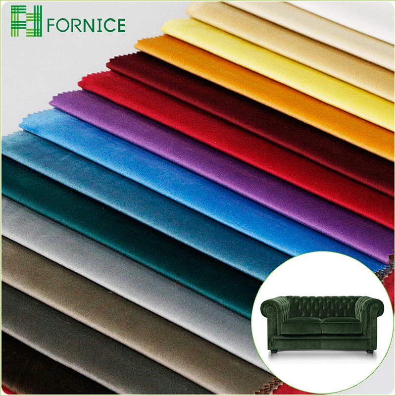 High-quality 100% polyester 84 colors warp knitted holland velvet dyed plain upholstery sofa fabric