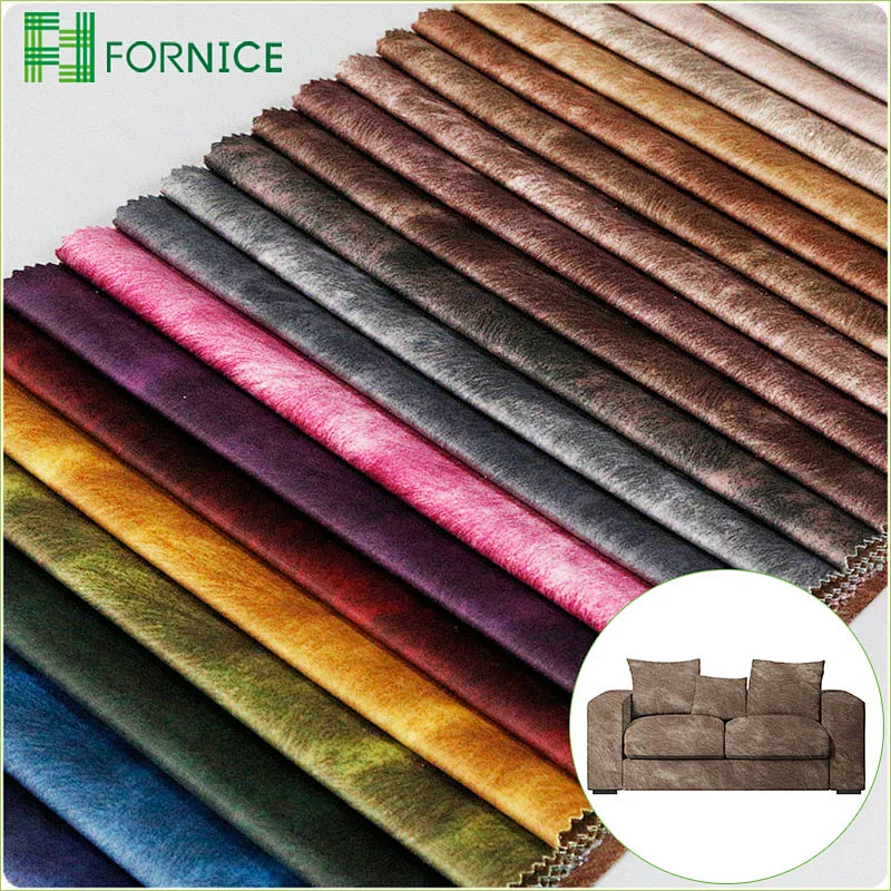 High-quality 100% polyester warp knitted holland velvet printed furniture sofa fabric