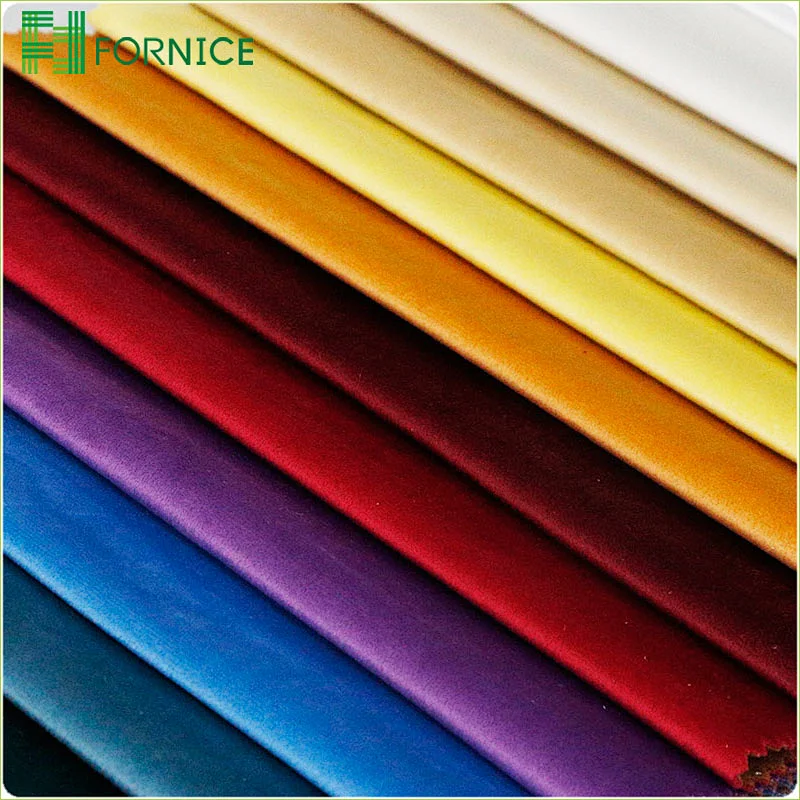 High-quality 100% polyester 84 colors warp knitted holland velvet dyed plain upholstery sofa fabric