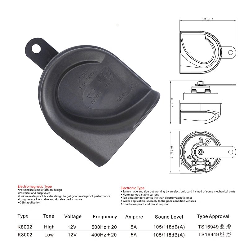 BOSOKO K8002 Auto Car Horn